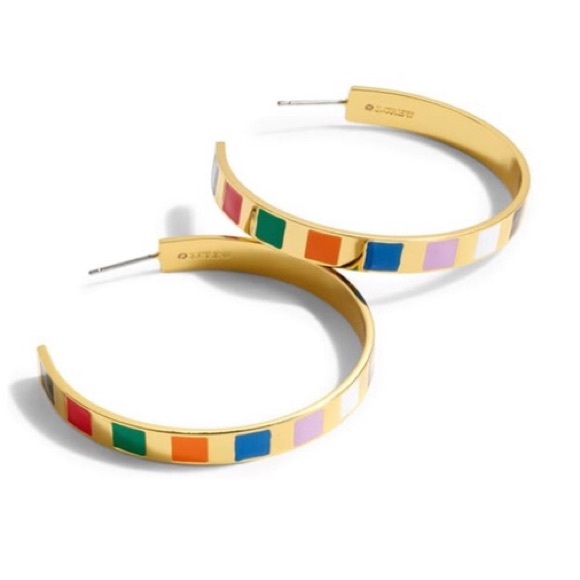J. Crew Jewelry - J. Crew Rainbow Gold Hoop Earrings